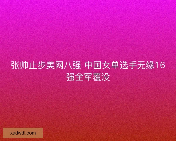 张帅止步美网八强 中国女单选手无缘16强全军覆没